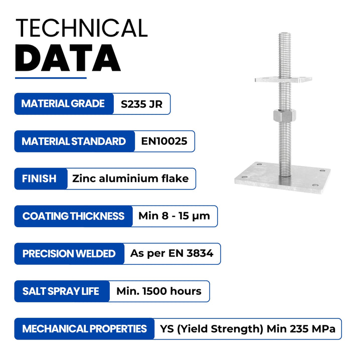 Height Adjustable Bolt Down Post Support | Post Base
