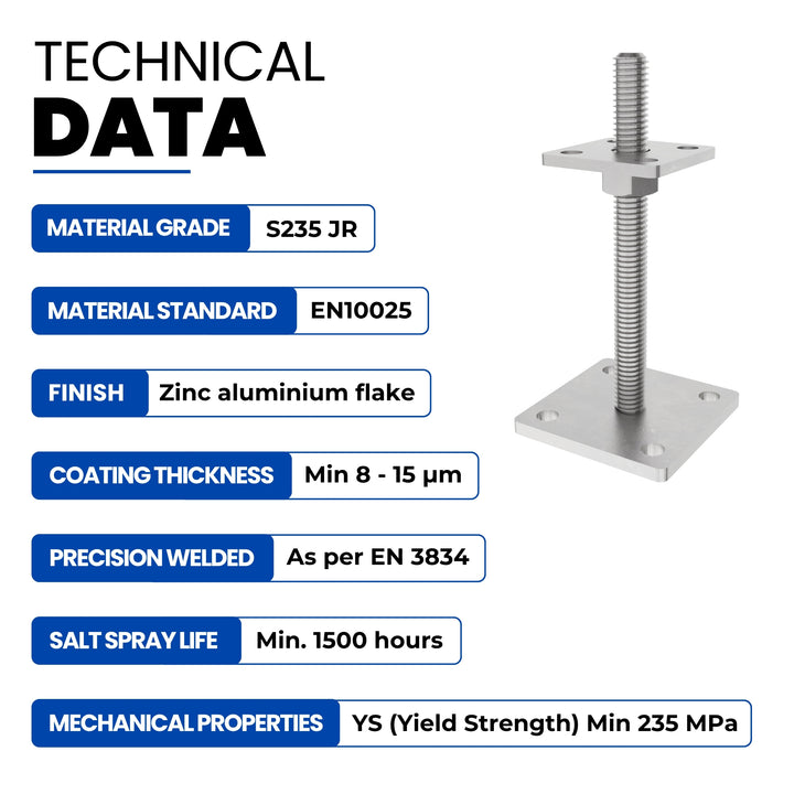 Height Adjustable Bolt Down Post Support | Post Base