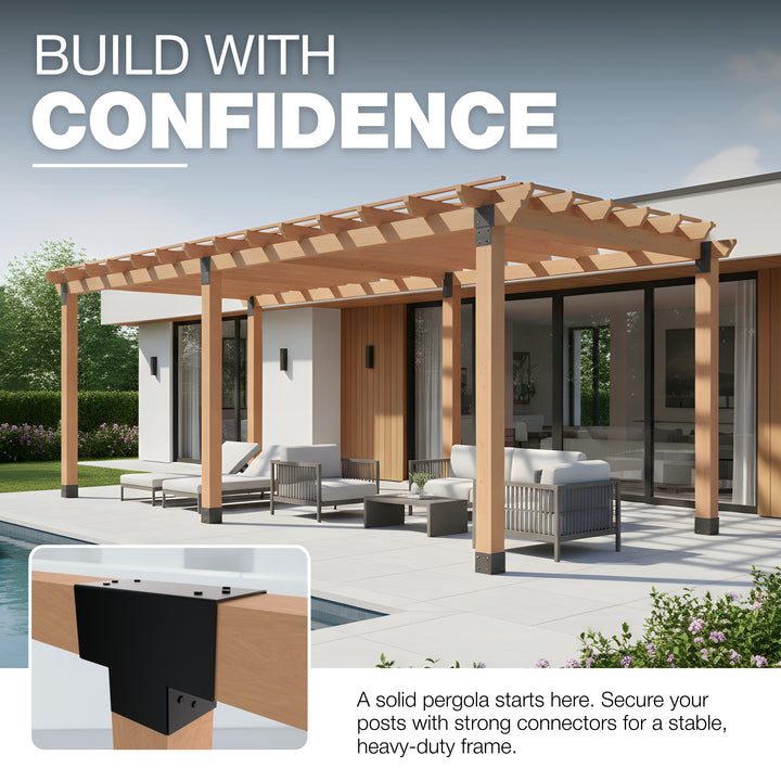 3-Way Post Connector T Shape | Pergola Corner Bracket