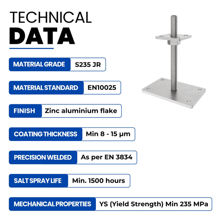 Height Adjustable Bolt Down Post Support | Post Base