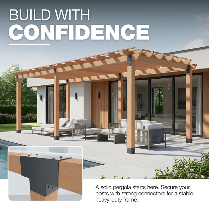 3-Way Post Connector T Shape | Pergola Corner Bracket