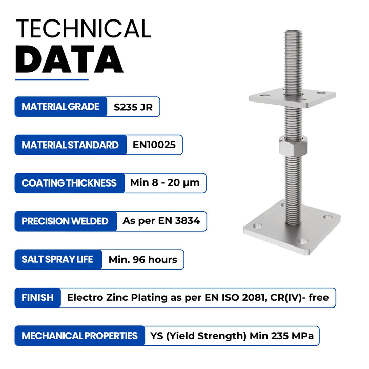 Height Adjustable Bolt Down Post Support | Post Base