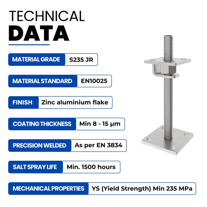 Height Adjustable Bolt Down Post Support | Adjustable Post Base