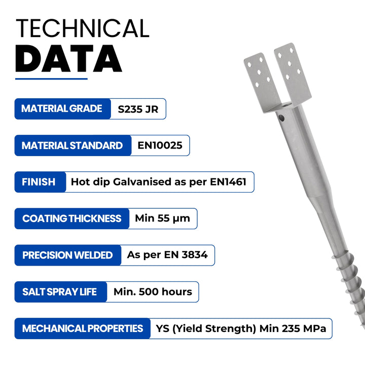 No Dig Ground Screw Anchor | U Model Ground Spike