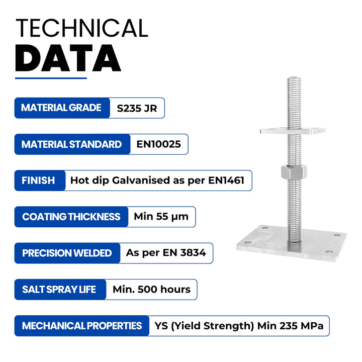 Height Adjustable Bolt Down Post Support | Post Base