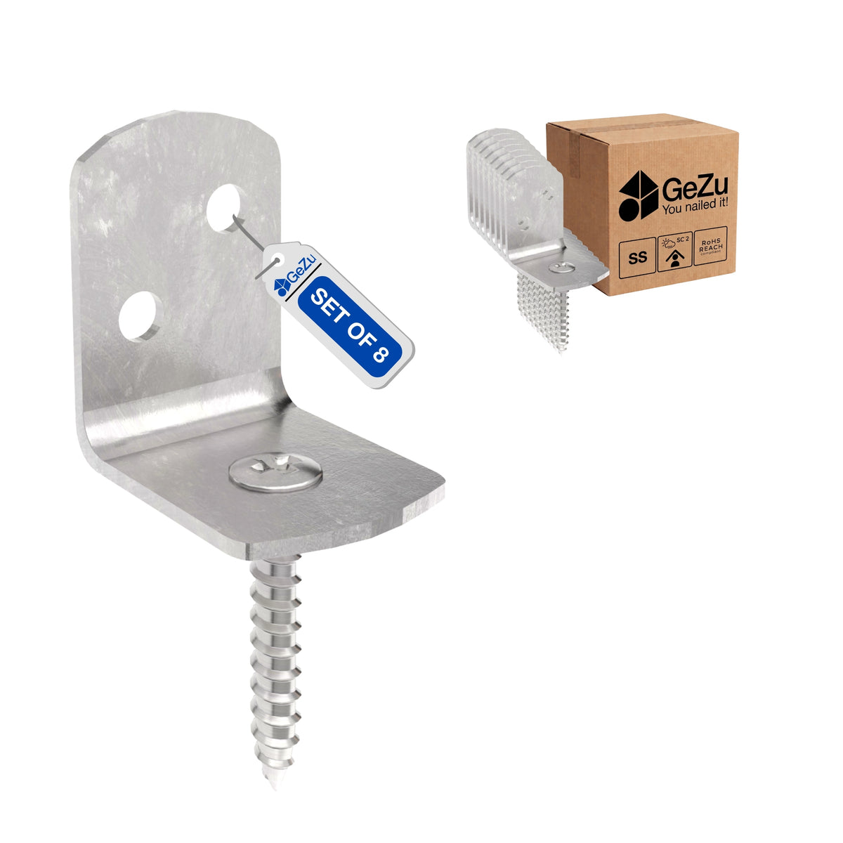 L shape fence panel brackets - 77 x 32 x 37 mm - Gezu Impex