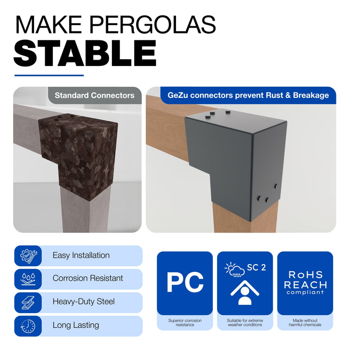 2-Way Post Connector L Shape | Pergola Corner Bracket