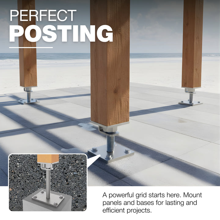 Height Adjustable Bolt Down Post Support | Adjustable Post Base