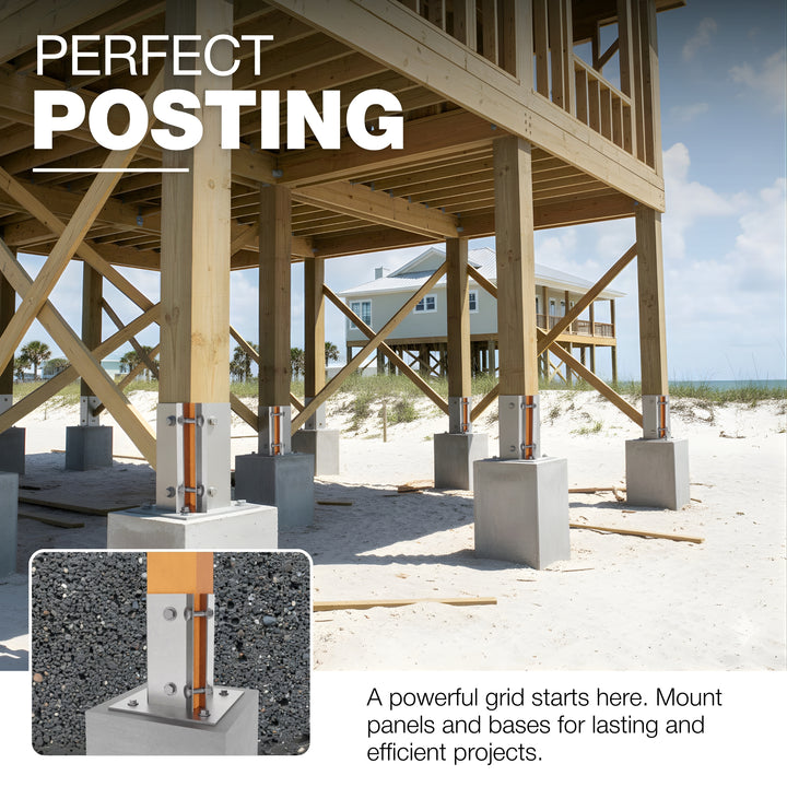 Swift Clamp Bolt Down Post Support Base | Post Shoe