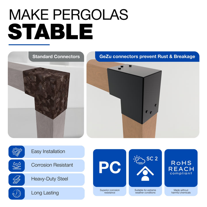2-Way Post Connector L Shape | Pergola Corner Bracket