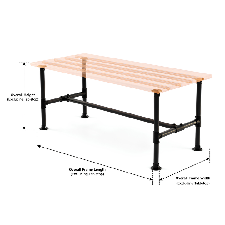 Table Frame Kit – 42 mm, Black with Long Tee Clamp