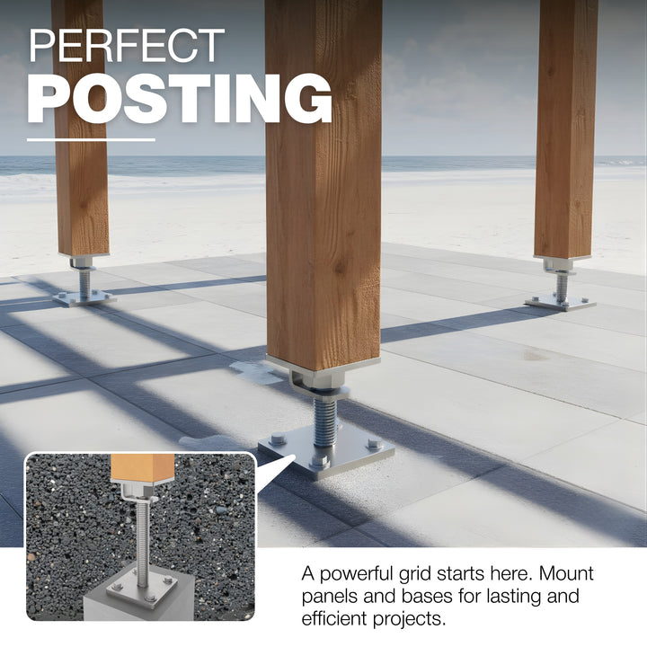 Height Adjustable Bolt Down Post Support | Adjustable Post Base
