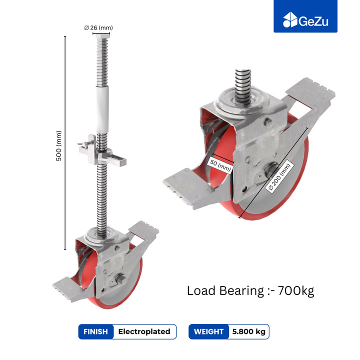 Adjustable Scaffolding Caster Wheel With Brake