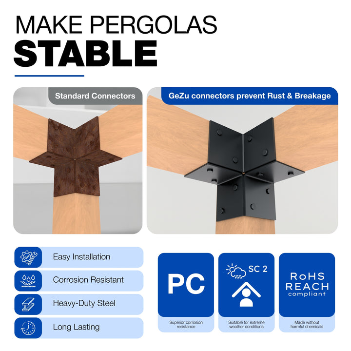 3 Way Corner Pergola Bracket | Post Connectors