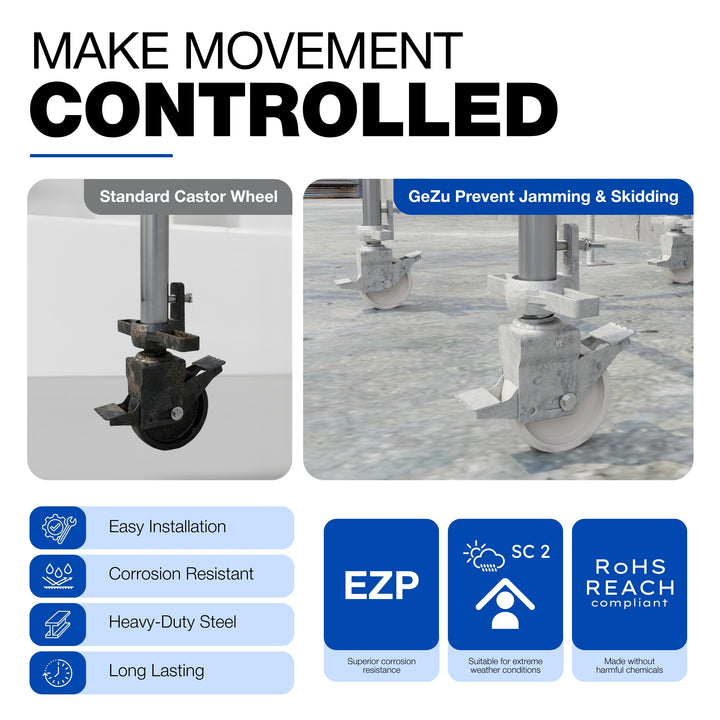 Adjustable Scaffolding Caster Wheel With Brake
