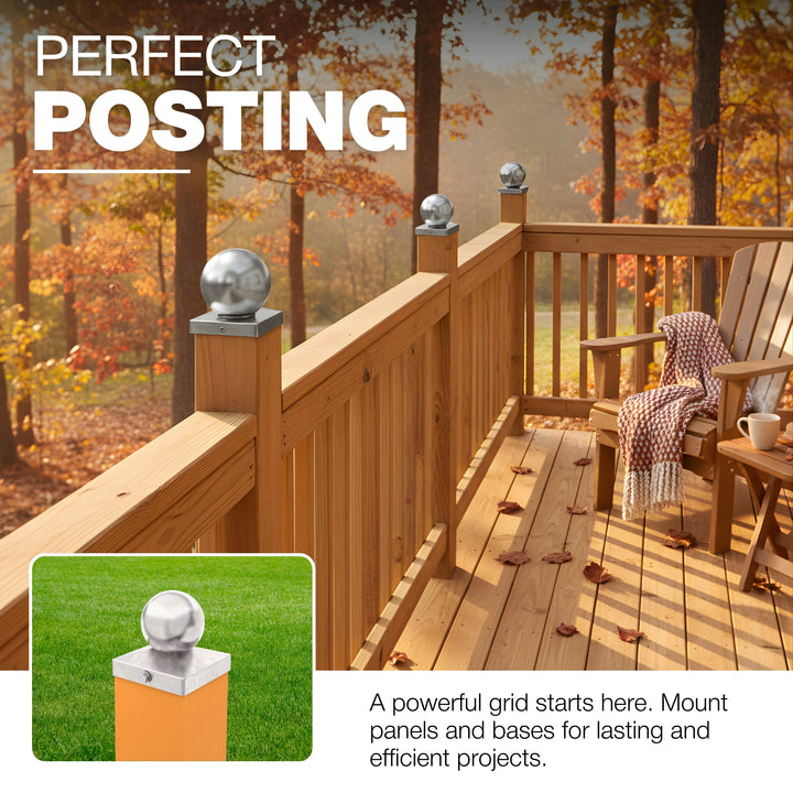 Square Fence Post Cap | Ball Top