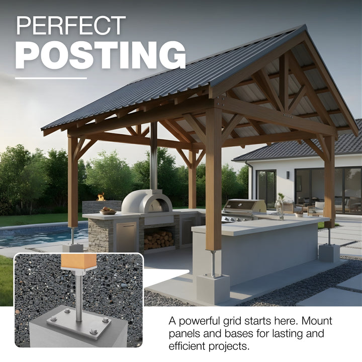 Height Adjustable Bolt Down Post Support | Post Base