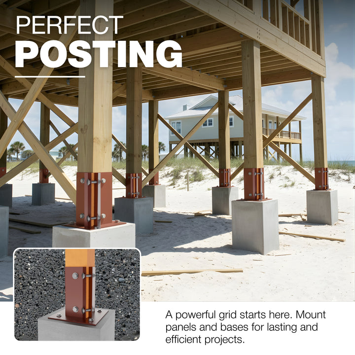 Swift Clamp Bolt Down Post Support Base | Post Shoe