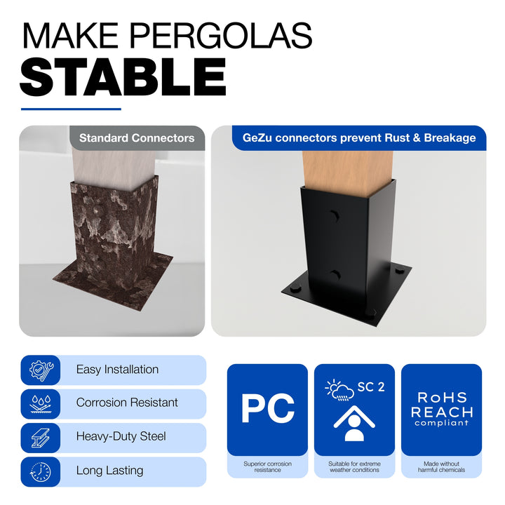 Square Bolt Down Post Support Base | Post Shoe