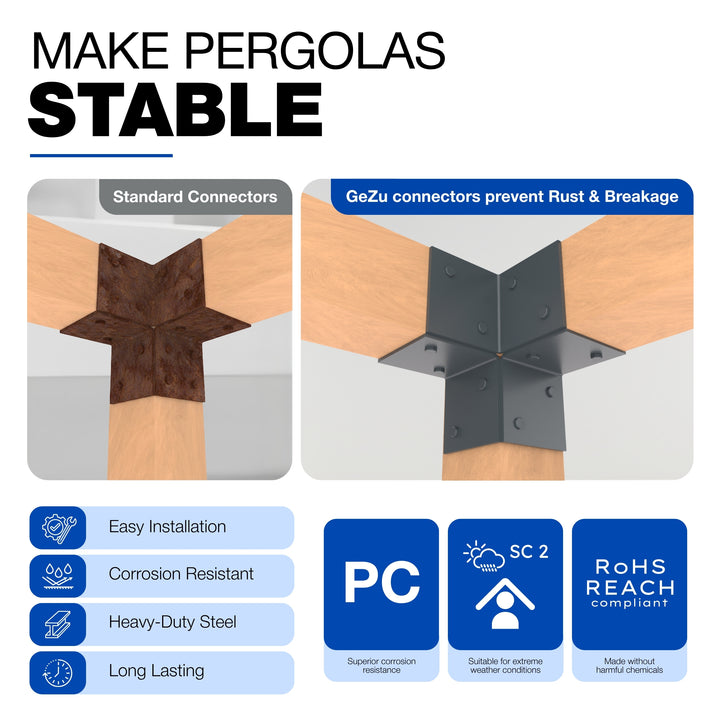 3 Way Corner Pergola Bracket | Post Connectors
