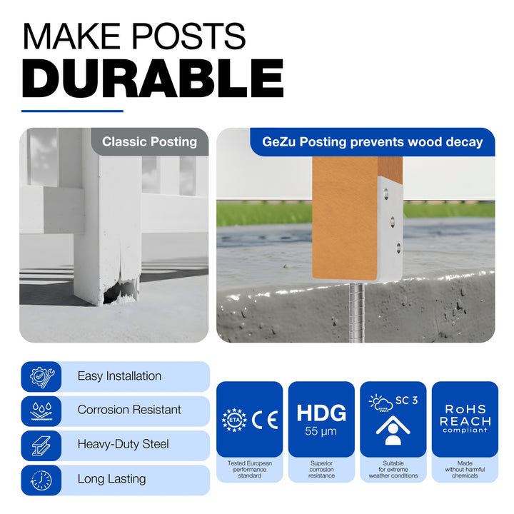 Concrete In Post Holder L-Shaped | Post Support