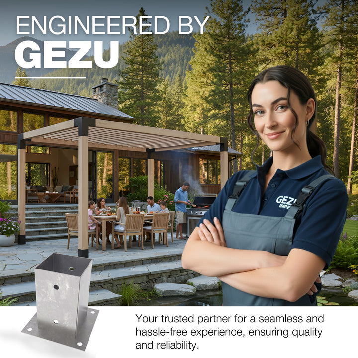 Square Bolt Down Post Support Base | Post Shoe