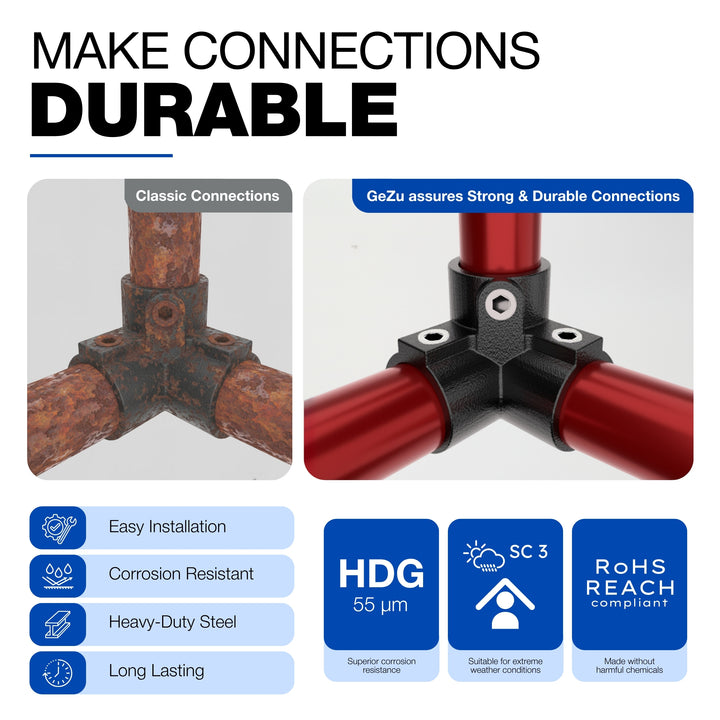 3 Way Corner Elbow Tube Connector