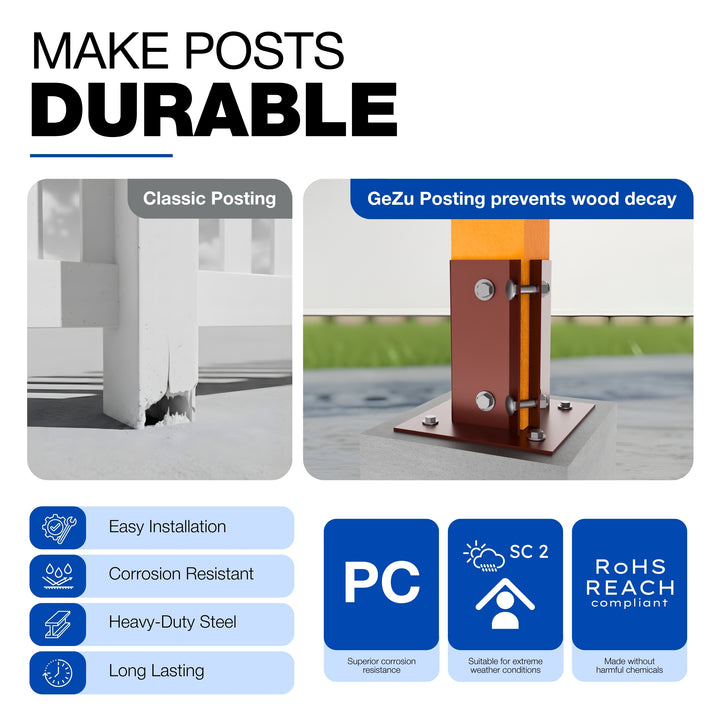 Swift Clamp Bolt Down Post Support Base | Post Shoe