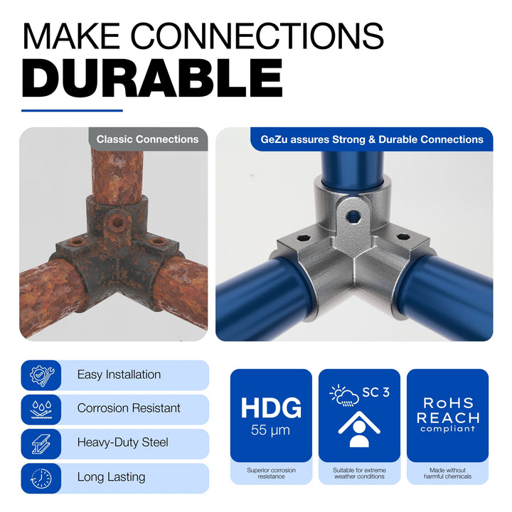 3 Way Corner Elbow Tube Connector