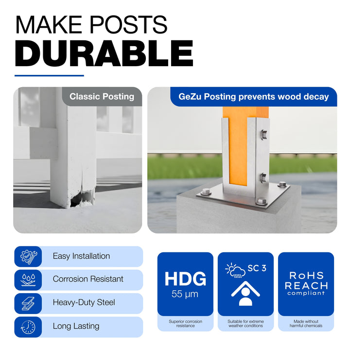 Square post support base