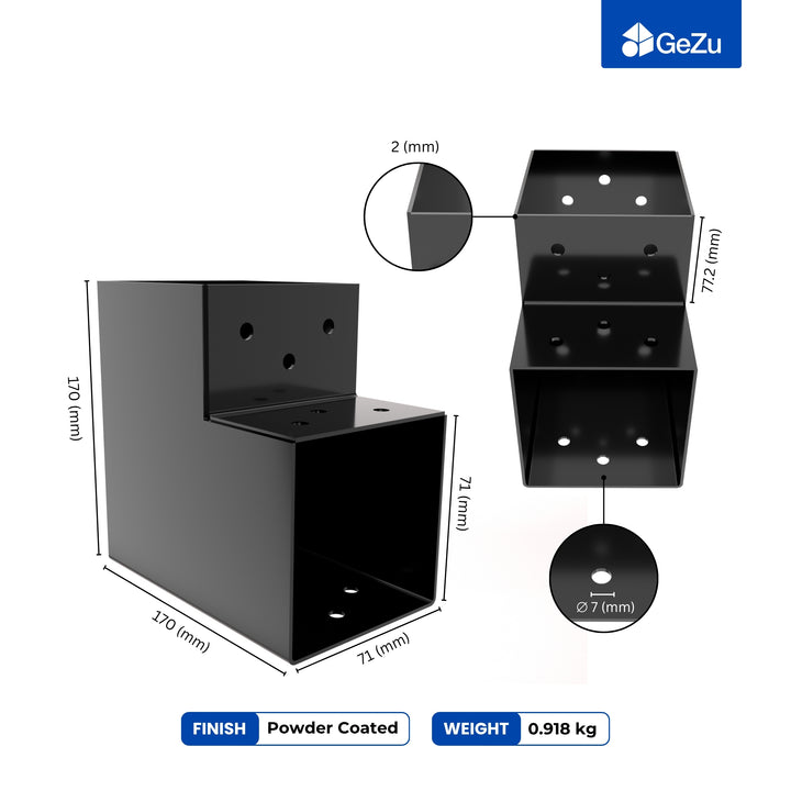2-Way Post Connector L Shape | Pergola Corner Bracket