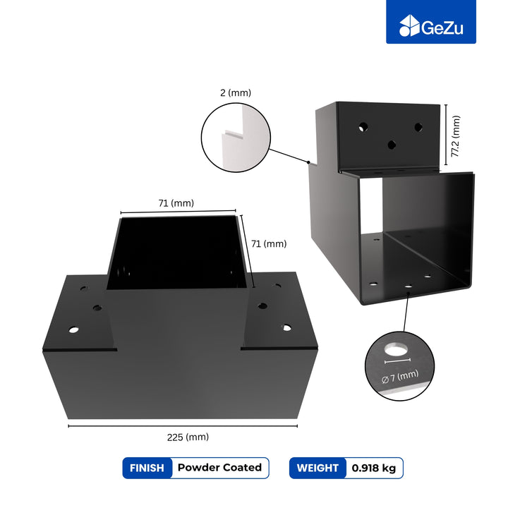 3-Way Post Connector T Shape | Pergola Corner Bracket