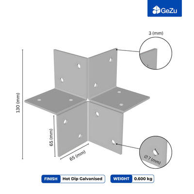 3 Way Corner Pergola Bracket | Post Connectors