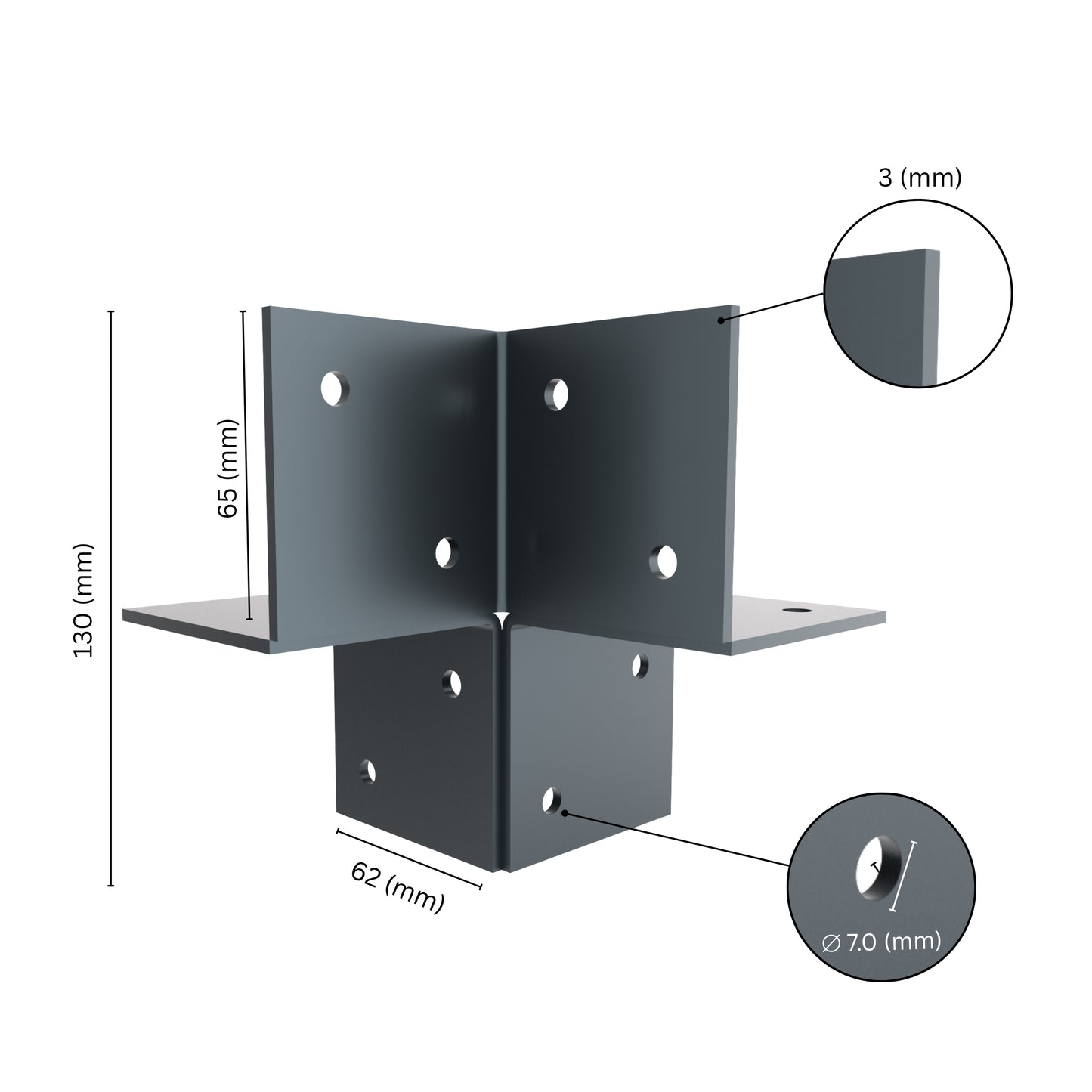 Pergola 3 Way Corner Bracket