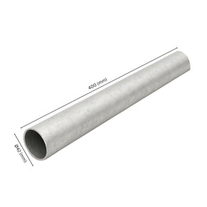 Steel pipe Ø42 mm x 400 mm with labeled dimension.