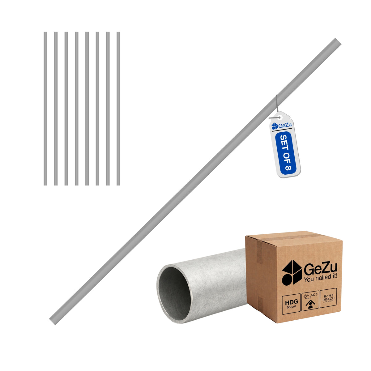 Galvanised steel tube - Ø 27 mm - Gezu Impex