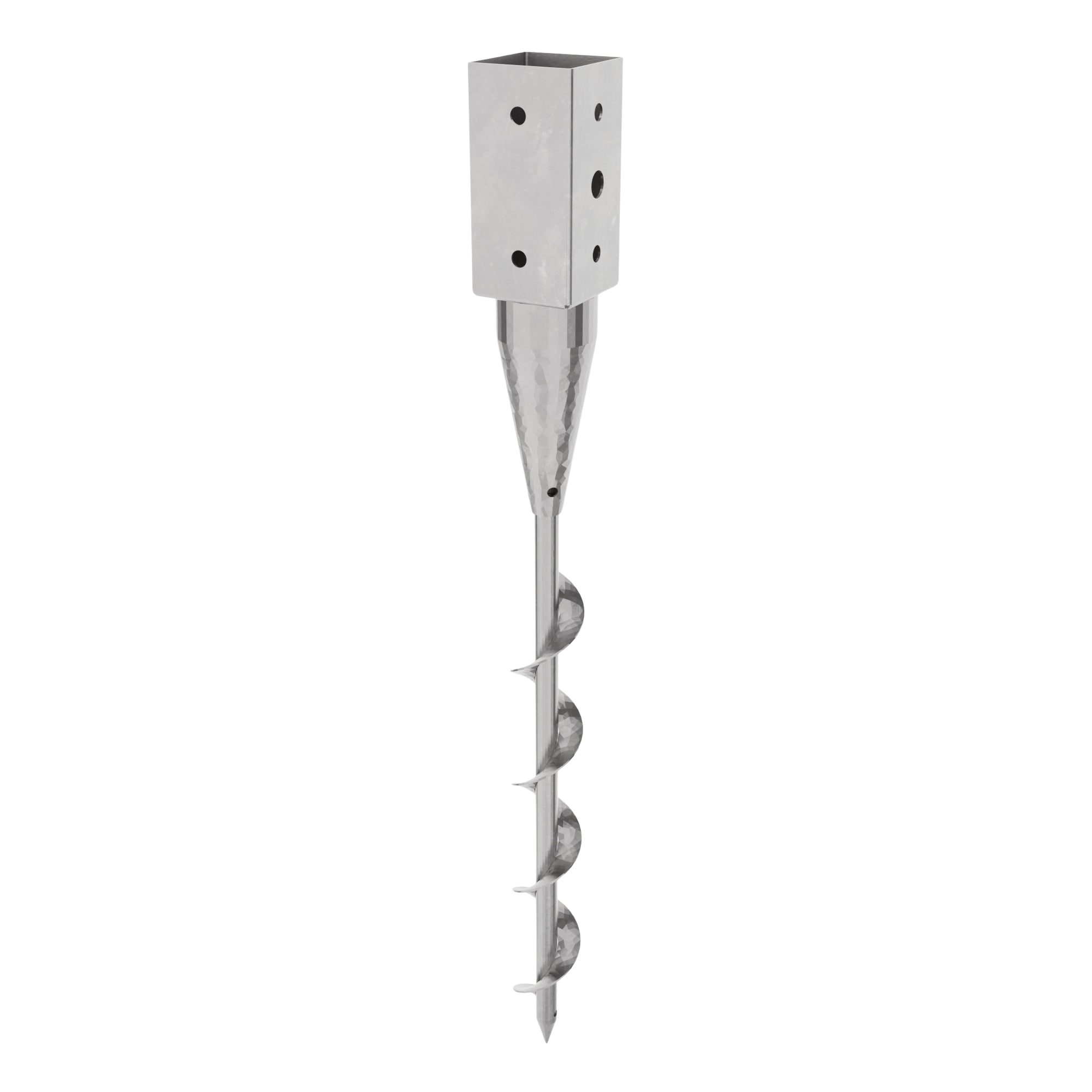 Ground screw post anchor for square timber post