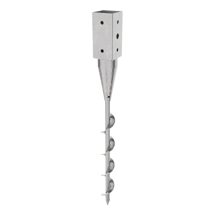 Ground screw post anchor for square timber post