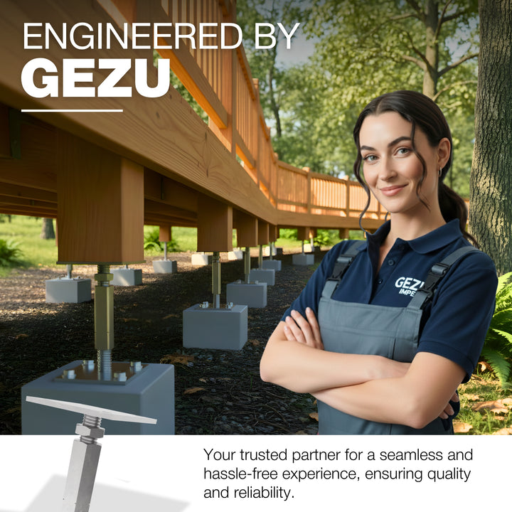 Bolt Down Elevated Adjustable Post Base With Nut