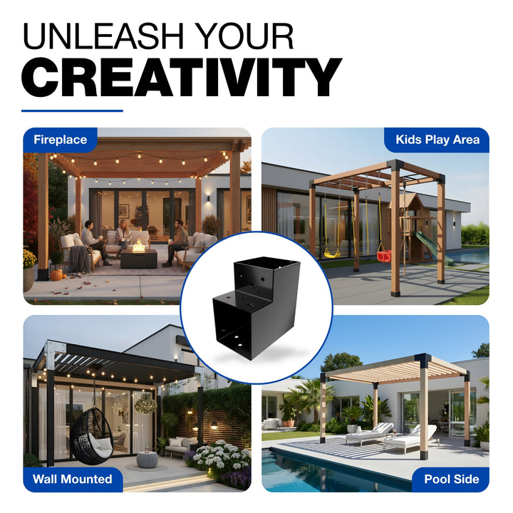 2-Way Post Connector L Shape | Pergola Corner Bracket
