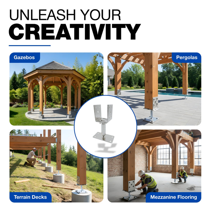 Bolt Down U Post Support Holder | Width & Hight Adjustable