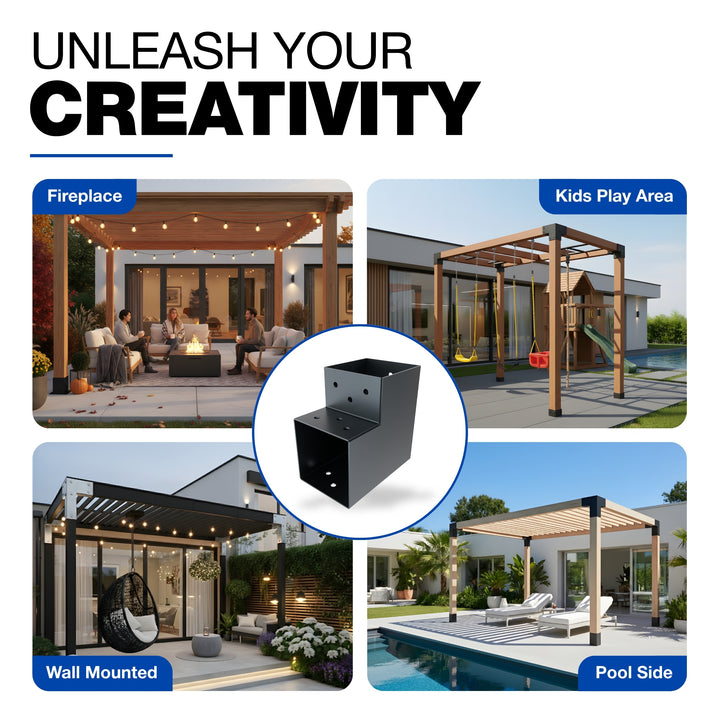 2-Way Post Connector L Shape | Pergola Corner Bracket
