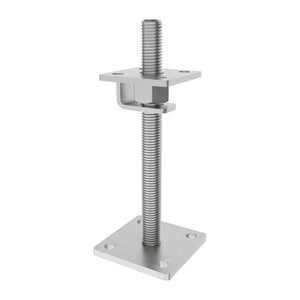 Bolt down height adjustable post support with hook