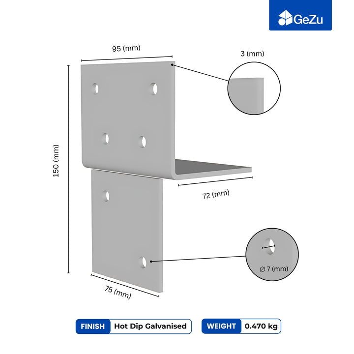 T-Piece Pergola Bracket | Post Connectors