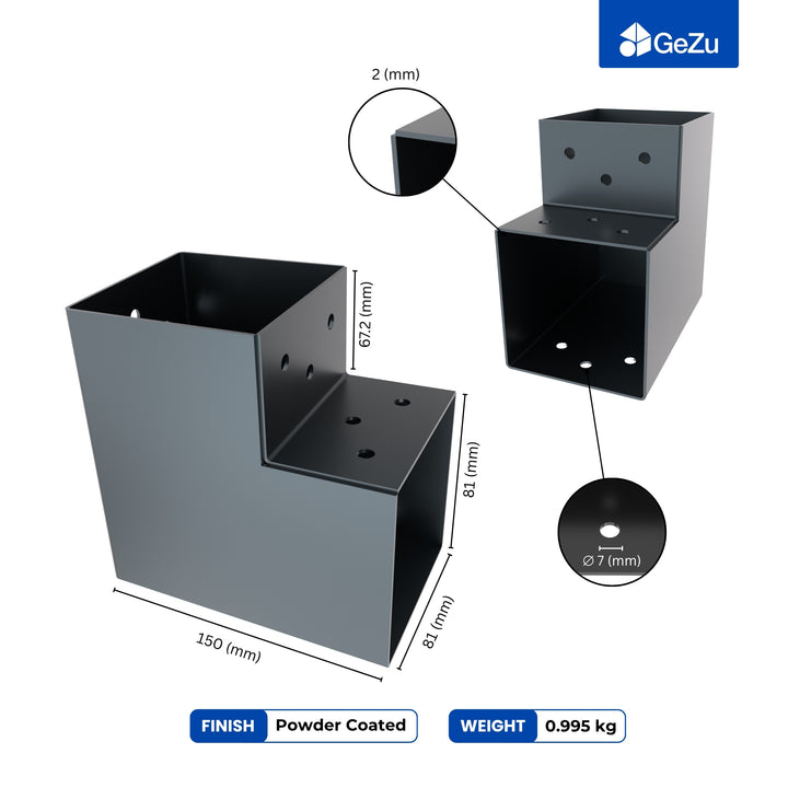 2-Way Post Connector L Shape | Pergola Corner Bracket