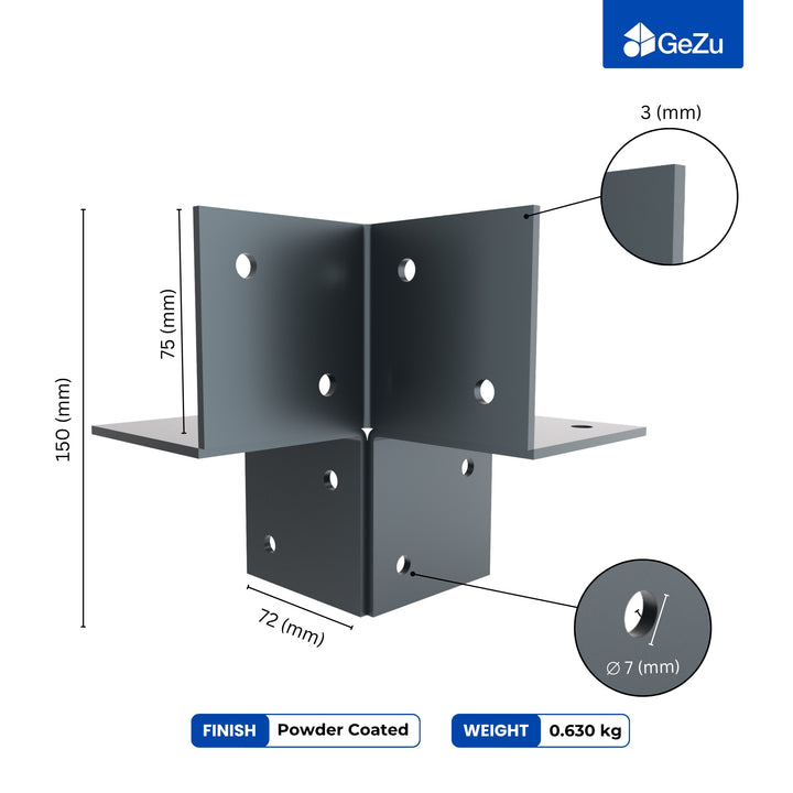 3 Way Corner Pergola Bracket | Post Connectors
