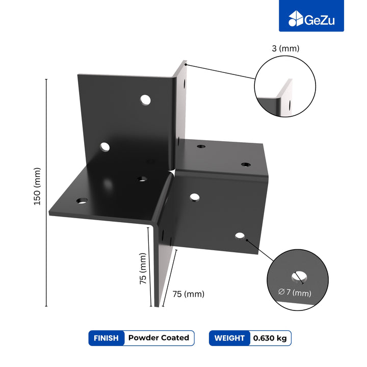 3 Way Corner Pergola Bracket | Post Connectors