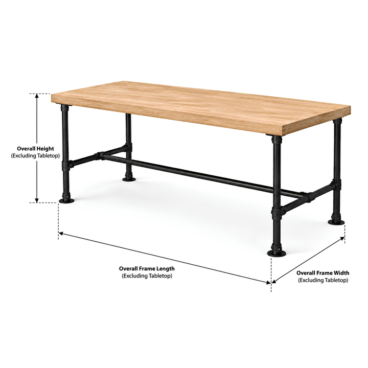Table Frame Kit – Ø27 mm, Black Powder Coated Steel