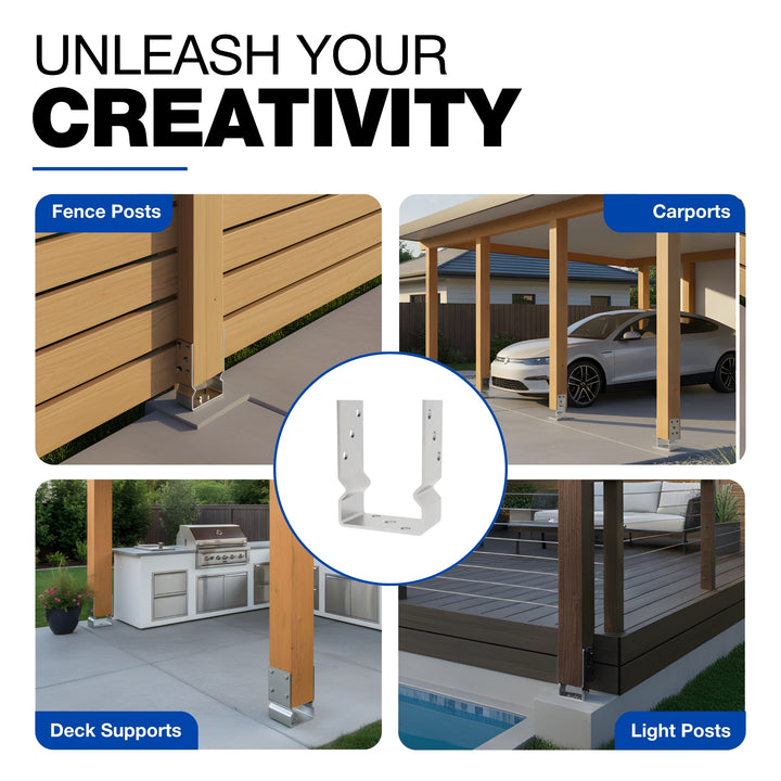 U Shaped Bracket with Bend | Fence Post Support