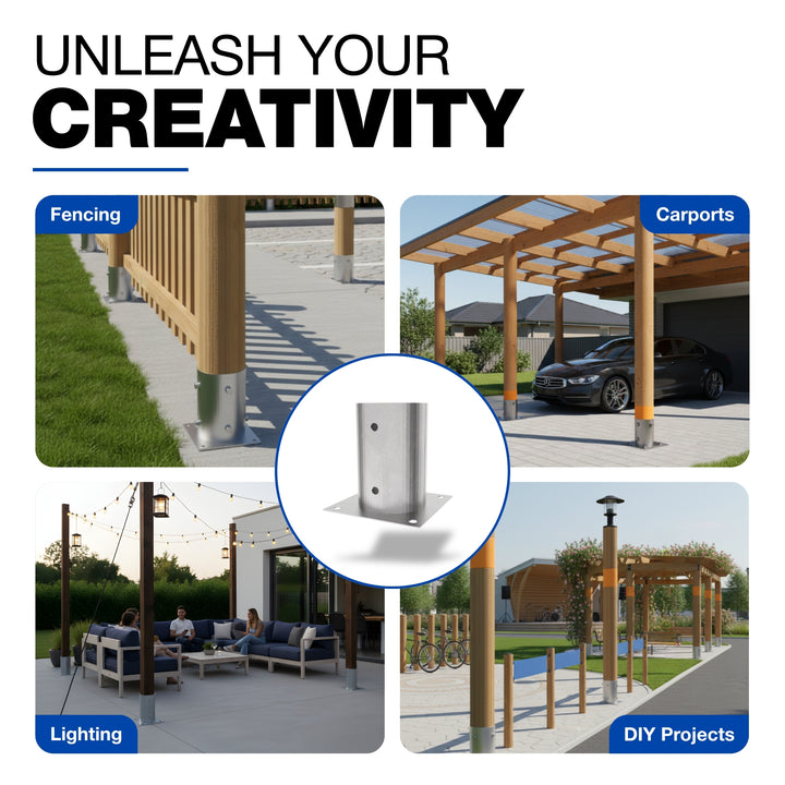 Round Bolt Down Post Support Base | Post Shoe